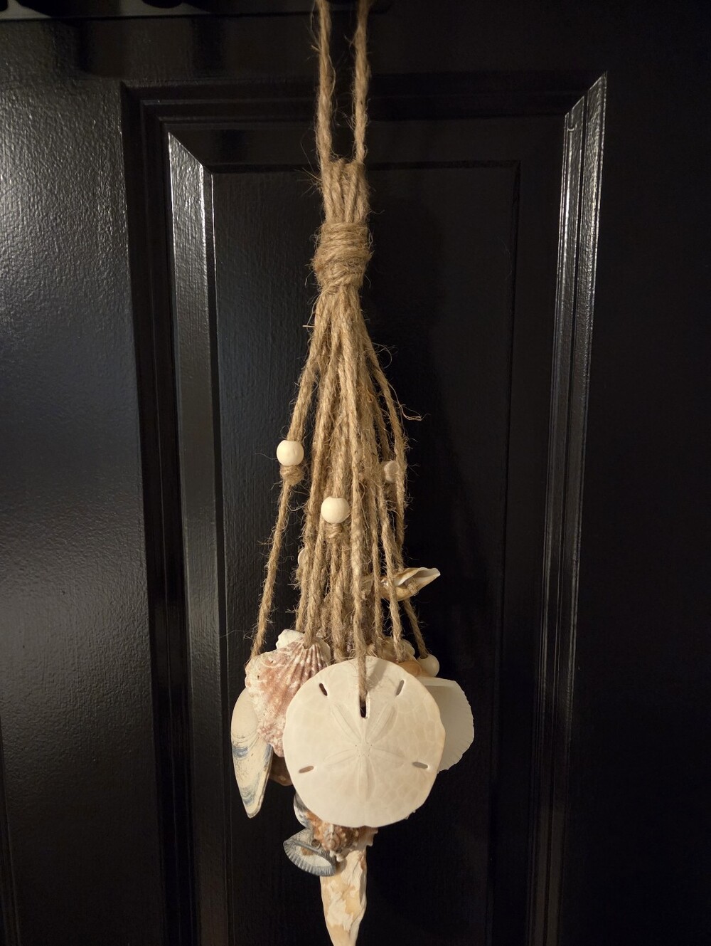 Hanging Seashell & Sand Dollar Décor in Natural Jute